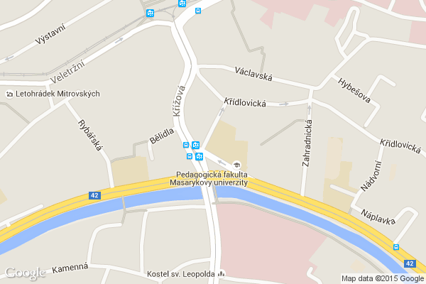 Pedagogická fakulta MU Brno na mapě